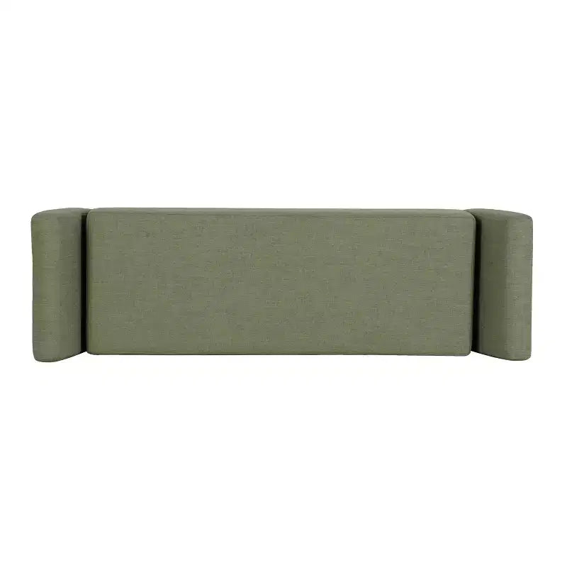 Fabric and Wood Storage Bench with Wood Legs 60"
