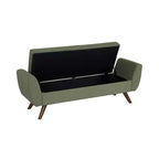 Banc de rangement en tissu et bois avec pieds en bois 60 po