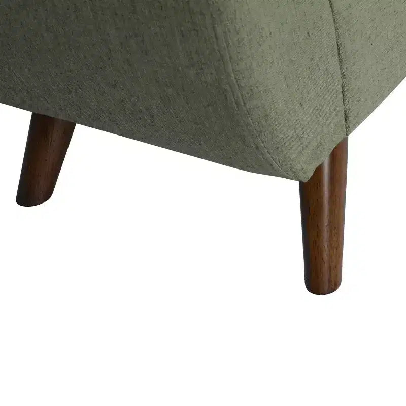 Fabric and Wood Storage Bench with Wood Legs 60"
