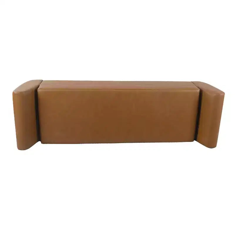 Fabric and Wood Storage Bench with Wood Legs 60"