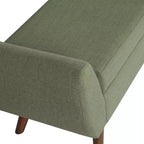 Banc de rangement en tissu et bois avec pieds en bois 60 po