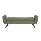 Banc de rangement en tissu et bois avec pieds en bois 60 po