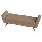 Banc de rangement en tissu et bois avec pieds en bois 60 po