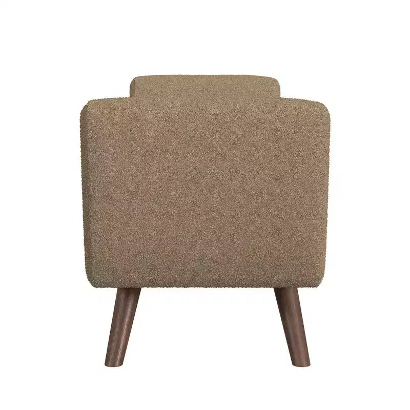Fabric and Wood Storage Bench with Wood Legs 60"