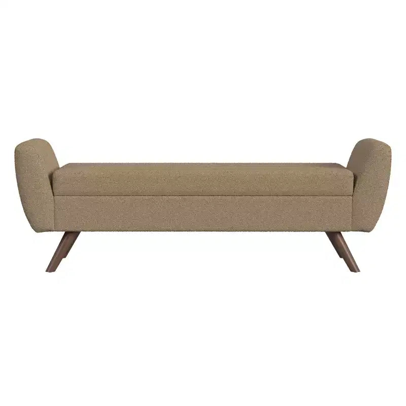 Fabric and Wood Storage Bench with Wood Legs 60"