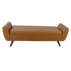 Banc de rangement en tissu et bois avec pieds en bois 60 po
