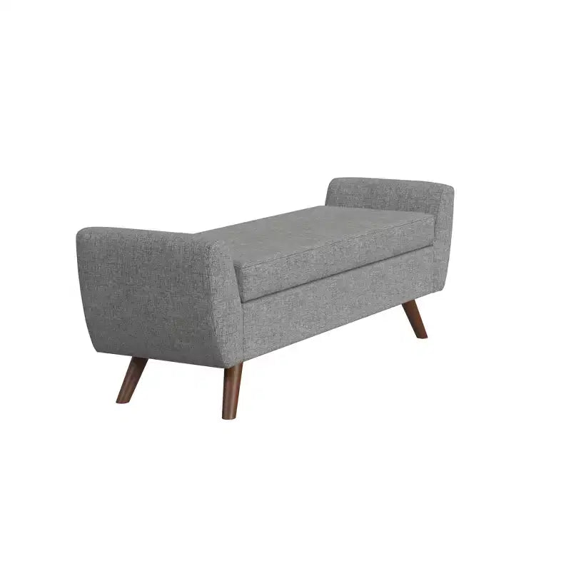 Fabric and Wood Storage Bench with Wood Legs 60"