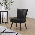 Faux Leather and Larchwood Mid-Back Accent Side Chair 30.5"