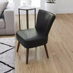 Chaise d'appoint à dossier mi-haut en similicuir et bois de mélèze de 77,5 cm
