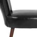 Chaise d'appoint à dossier mi-haut en similicuir et bois de mélèze de 77,5 cm