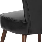 Chaise d'appoint à dossier mi-haut en similicuir et bois de mélèze de 77,5 cm