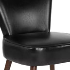 Chaise d'appoint à dossier mi-haut en similicuir et bois de mélèze de 77,5 cm
