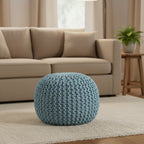 BirdRock Home Round Pouf Foot Stool Ottoman - Sage Green