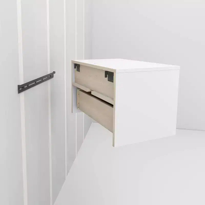MDF Floating Nightstand with Drawer and Open Shelf 22.5"