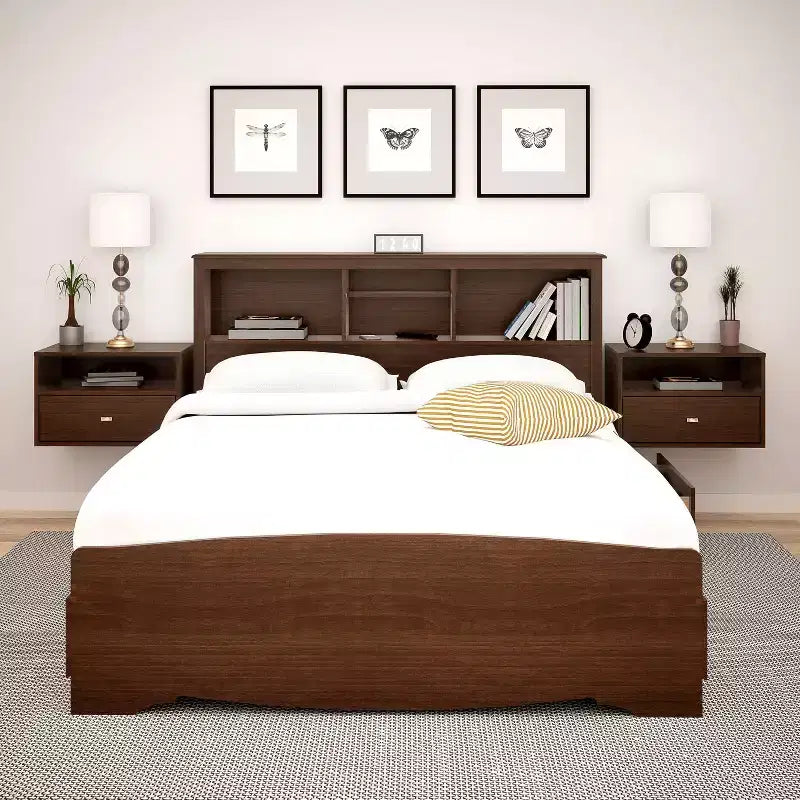 MDF Floating Nightstand with Drawer and Open Shelf 22.5"