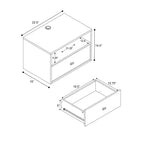 Table de chevet flottante en MDF avec tiroir et étagère ouverte 57 cm