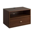 Table de chevet flottante en MDF avec tiroir et étagère ouverte 57 cm