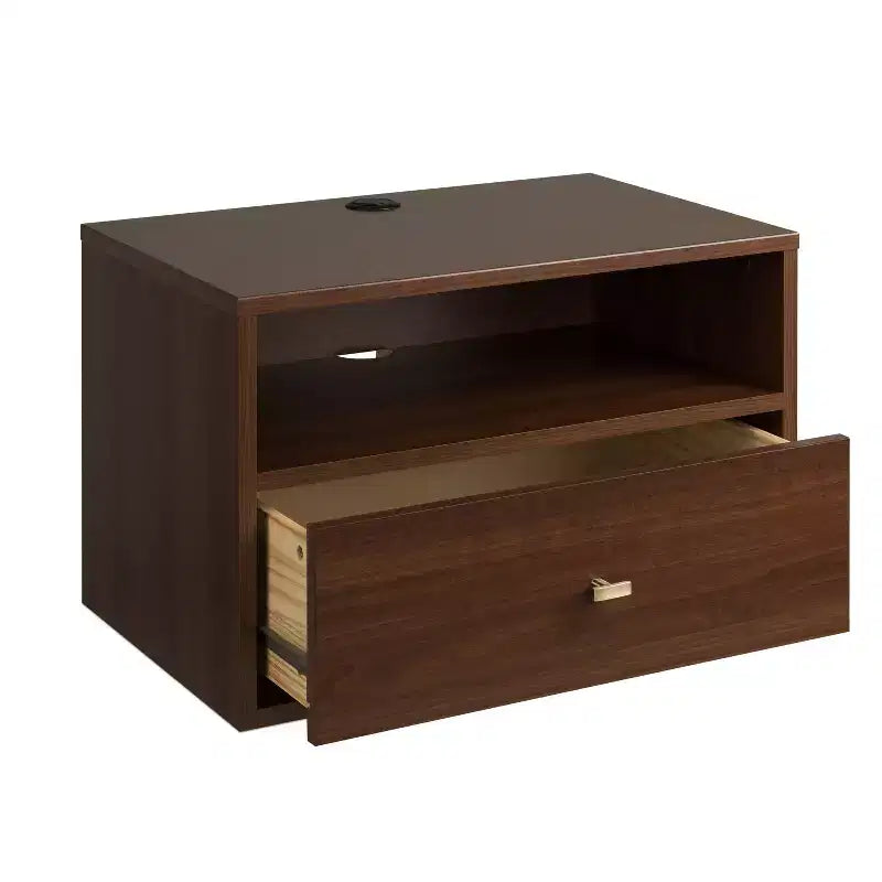 MDF Floating Nightstand with Drawer and Open Shelf 22.5"